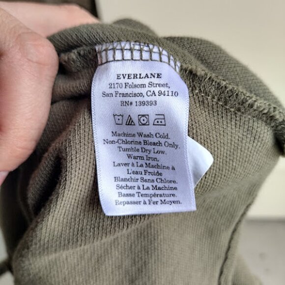 EVERLANE Mens Green Organic Cotton Long Sleeve Pique Button Down Casual Shirt S - Picture 13 of 14